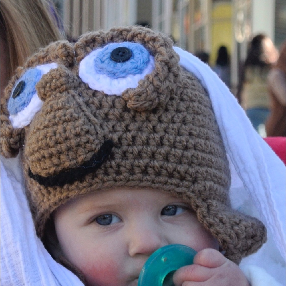 Infant Halloween Costume Hand Knit ET Extraterrestrial Beanie Hat Unique Warm